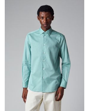 Paul Smith Regular-Fit Light Mini Check Cotton Shirt - Blue