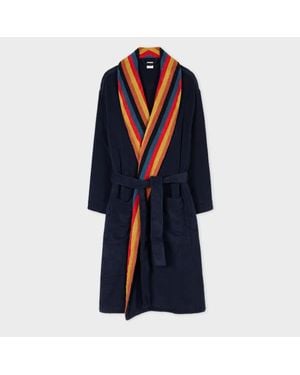 Paul Smith Artist Stripe Cotton Terry Robe - Blue