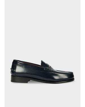Paul Smith Dark Leather 'Lido' Loafers - Blue