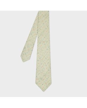 Paul Smith Pale Silk 'Ditsy Floral' Tie - White