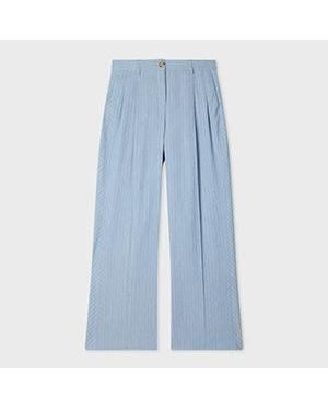 Paul Smith Light Pinstripe Trousers - Blue