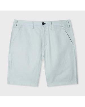 Paul Smith Light Piece-Dyed Cotton Linen Chino Shorts - Blue