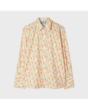 Paul Smith Coral 'Ditsy Floral' Print Shirt - Natural