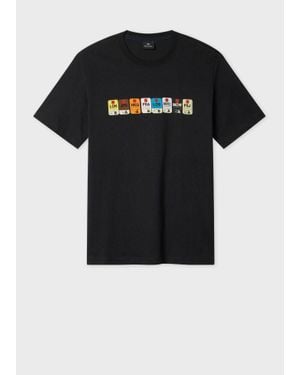 Paul Smith 'Ticket Stubs' Print T-Shirt - Black