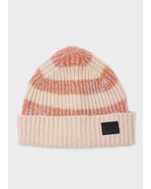 Paul Smith And Lambswool-Blend Block Stripe Beanie - Pink