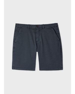 Paul Smith Cotton-Twill 'Broad Stripe Zebra' Shorts - Blue