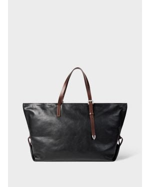 Paul Smith Leather Duffle Tote Bag - Black