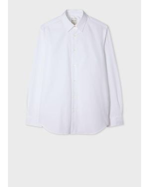 Paul Smith Cotton-Poplin Shirt With Concealed Embroidery - White