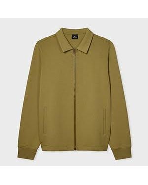Paul Smith Pale Khaki Double-Face Full Zip Sweatshirt - Green