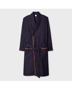 Paul Smith Dark Cotton 'Artist Stripe' Dressing Gown - Blue