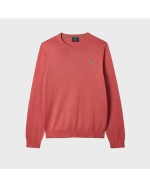 Paul Smith Organic Cotton Zebra Logo Jumper - Red