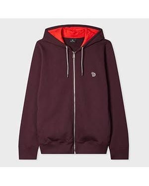 Paul Smith Damson Cotton Zip-Front Zebra Logo Hoodie - Purple