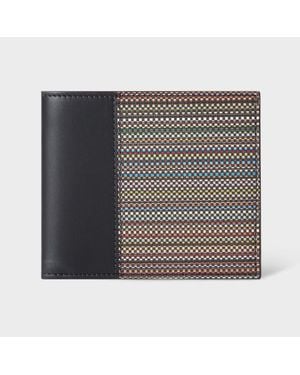 Paul Smith 'Signature Stripe' Coated Canvas Billfold Wallet - Black