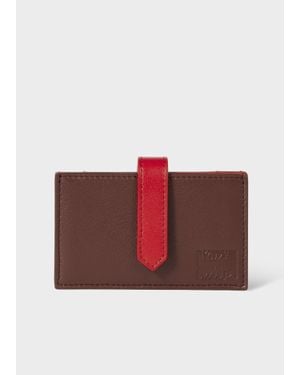 Paul Smith Colourblock Leather Card Holder - Red