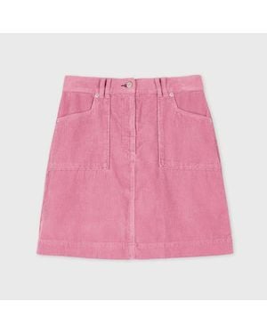 Paul Smith Cord High Waisted Mini Skirt - Pink