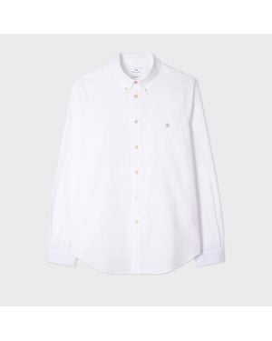 Paul Smith Tailored-Fit 'Stitch Stripe' Oxford Shirt - White