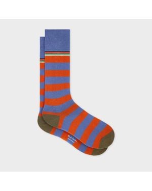 Paul Smith Block 'Signature Stripe' Socks - Blue