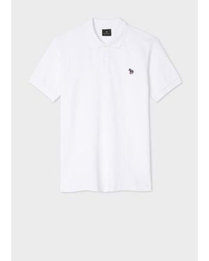 Paul Smith Cotton-Piqué Zebra Logo Polo Shirt - White