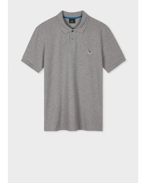 Paul Smith Marl Cotton-Piqué Zebra Logo Polo Shirt - Grey