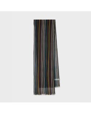 Paul Smith Sheer 'Signature Stripe' Scarf - Black