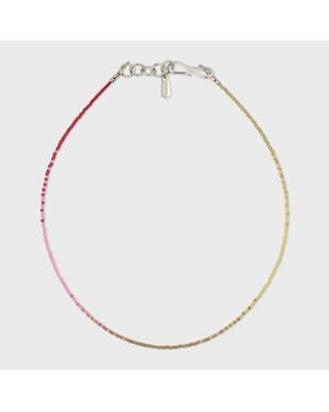 Paul Smith Khaki And Beaded Necklace - Metallic