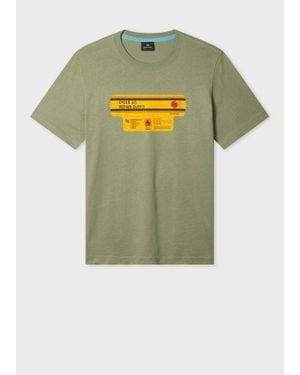 Paul Smith Khaki 'Cycle Repair Outfit' Print T-Shirt - Green
