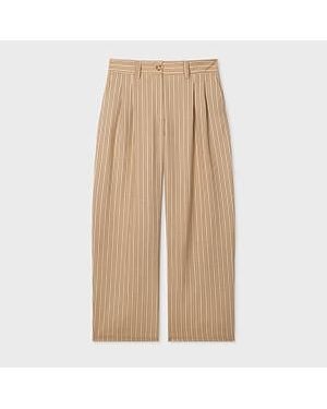 Paul Smith Wool Stripe Trousers - Natural