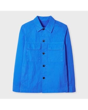 Paul Smith Cobalt Cotton-Linen Overshirt - Blue