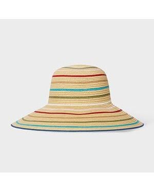 Paul Smith 'Signature Stripe' Sun Hat - White