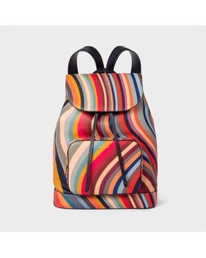 Paul Smith 'Swirl' Leather Backpack - Red