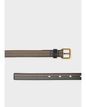 Paul Smith 'Signature Stripe' Check Belt - Natural