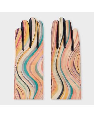 Paul Smith 'Swirl' Leather Gloves - Multicolour