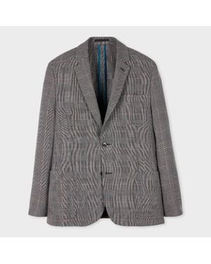 Paul Smith Check Wool Unlined Blazer - Grey