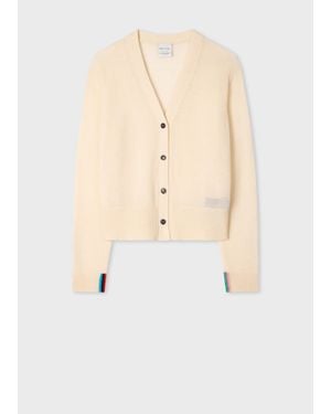 Paul Smith Cream Cashmere 'Signature Stripe' Cardigan - Natural
