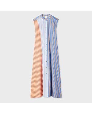 Paul Smith And 'Mix Up Stripe' Shirt Dress - Blue