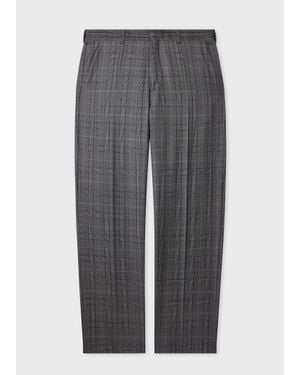 Paul Smith Straight-Fit Wool Check Trousers - Grey