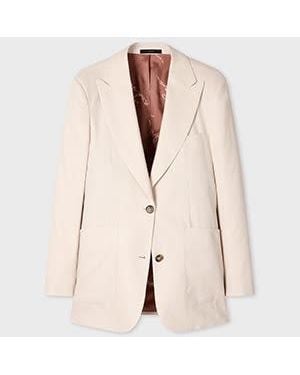 Paul Smith Ivory Linen-Wool Blend Patch Pocket Blazer - Natural