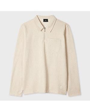 Paul Smith Ecru Marl Quarter Zip Collar Sweatshirt - Natural