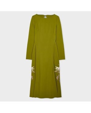 Paul Smith Moss Embroidery Long-Sleeve Dress - Green