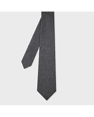 Paul Smith Silk-Wool Blend Textured Tie - Grey