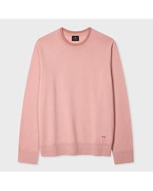 Paul Smith Contrast-Collar Merino Wool Jumper - Pink
