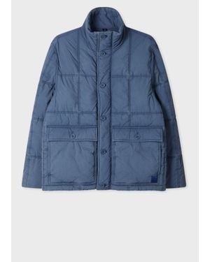 Paul Smith Enzyme-Washed Padded Jacket - Blue