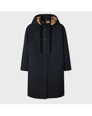 Paul Smith Cotton-Blend Hooded Coat - Blue