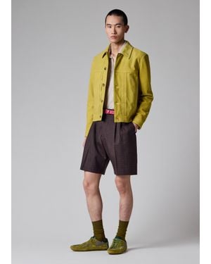 Paul Smith Wool Check Pleated Shorts - Multicolour