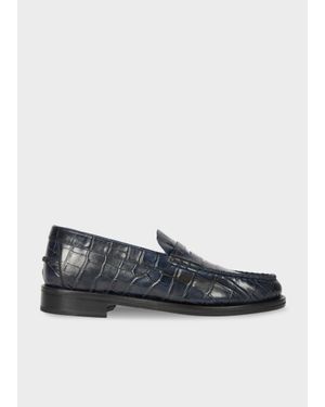 Paul Smith Croc-Emboss 'Rialto' Loafers - Blue