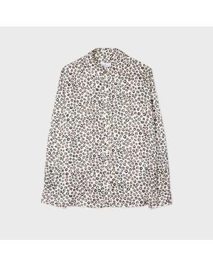 Paul Smith Ecru 'Animal' Print Shirt - White