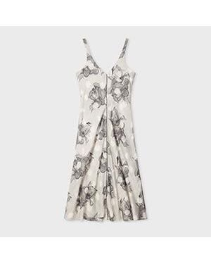 Paul Smith 'Blurred Polka Dot Floral' Dress - White