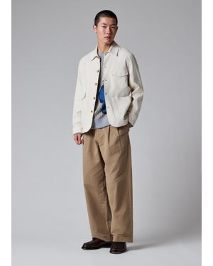 Paul Smith Ecru Bedford-Weave Cotton-Linen Chore Jacket - Grey