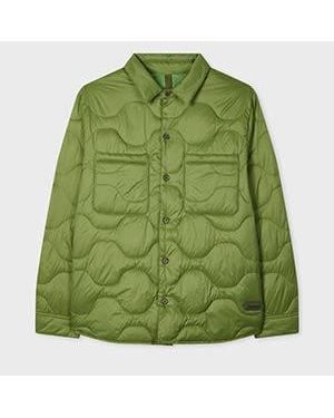 Paul Smith Khaki Packable Quilted Nylon Shirt Jacket - Green