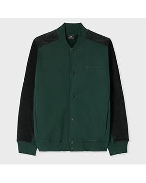 Paul Smith Dark Mix-Up Jersey Bomber Jacket - Green